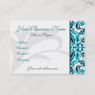 Elegante aquamarine Damast-Rolle-Geschäfts-Karte Visitenkarte