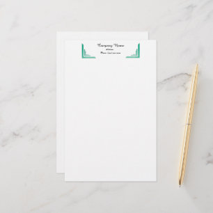 Elegante Aquamarine Eckbrücke Berufliche Geschicht Briefpapier