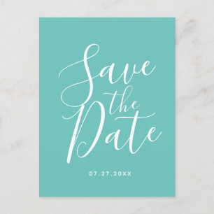Elegante Aquamarine Frühjahrssommer Save the Date Postkarte