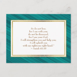 Elegante Aquamarine Gold Christliche Bibel Verse P Postkarte