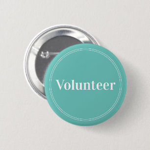 Elegante Aquamarine, grüne Button-Back-Volunteer-T Button