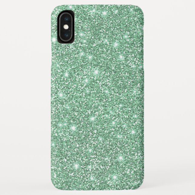 Elegante Aquamarine Grüne Imitat Glamour Glitzer Case-Mate iPhone Hülle (Rückseite)
