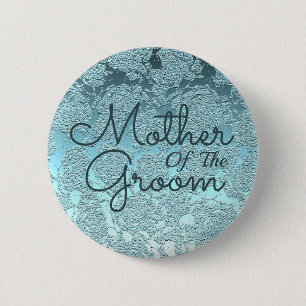 Elegante Aquamarine Grünen Hochzeitsmutter Button