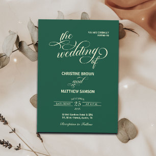 Elegante Aquamarine Hochzeit Einladung