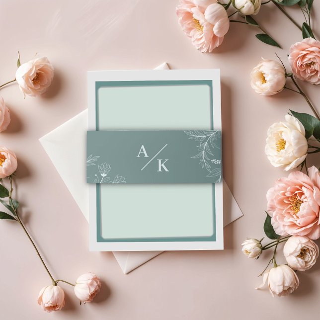 Elegante Aquamarine Hochzeit Einladungsbanderole (Von Creator hochgeladen)