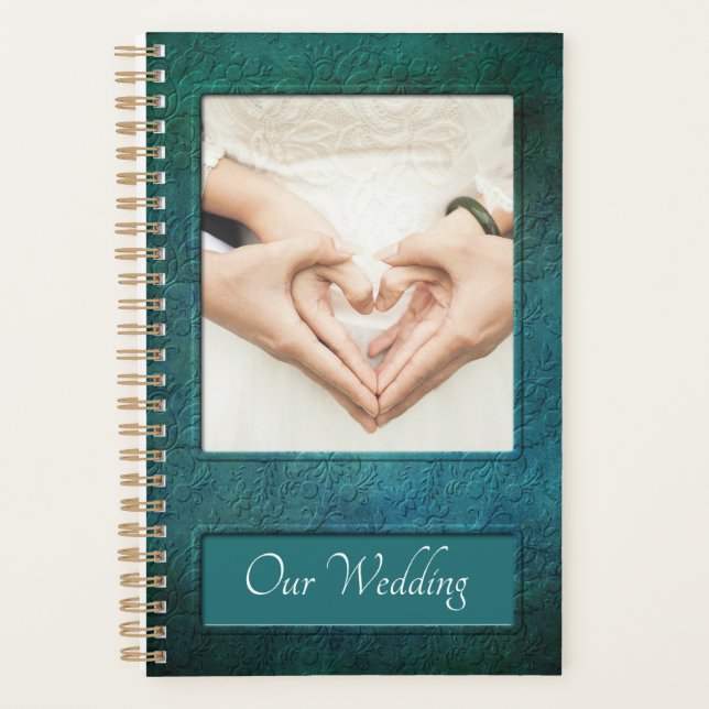 Elegante Aquamarine Hochzeit Planer (Vorderseite)