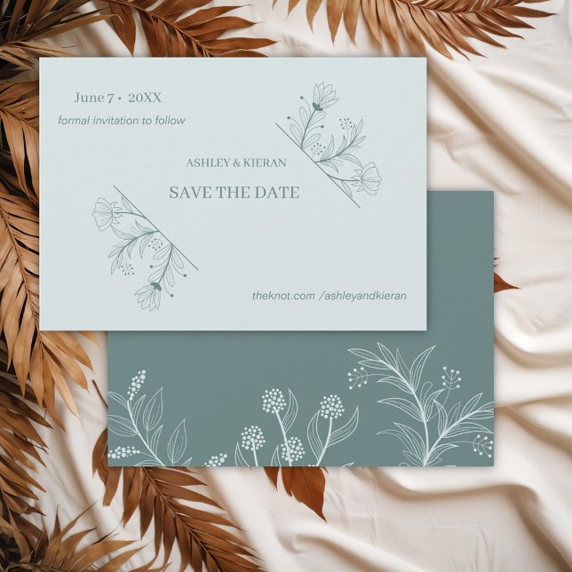 Elegante Aquamarine Hochzeit speichern Sie das Dat Save The Date (Von Creator hochgeladen)