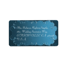 Elegante Aquamarine Hochzeitadressen Adressaufkleber