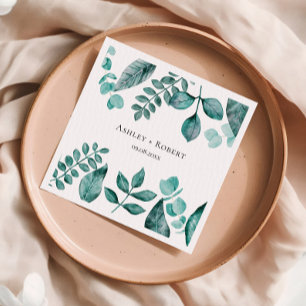 Elegante Aquamarine Landschaft Wasserfarben Modern Serviette