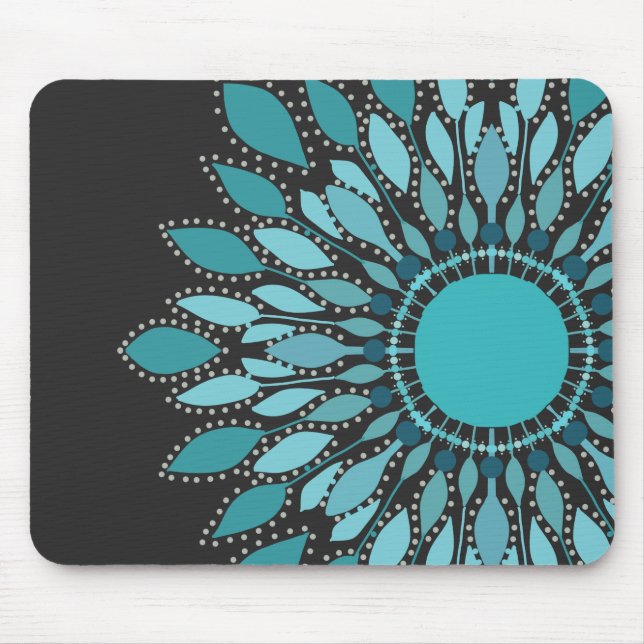 Elegante Aquamarine Lotus Blume Stilvoll Mousepad (Vorne)