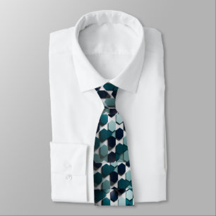 Elegante Aquamarine, Marine und Weiße Krawatte