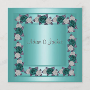 ELEGANTE AQUAMARINE MULTI ROSE WEDING-EINLADUNG EINLADUNG