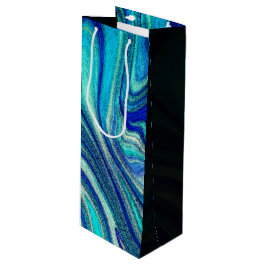 Elegante Aquamarine Paua Rainbow Muschel Inspirier Geschenktüte Für Weinflaschen