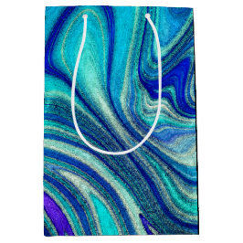 Elegante Aquamarine Paua Rainbow Muschel Inspirier Mittlere Geschenktüte