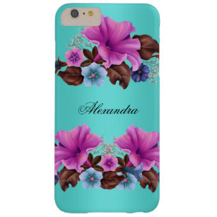 Elegante aquamarine rosa Petunie-Blumen Barely There iPhone 6 Plus Hülle