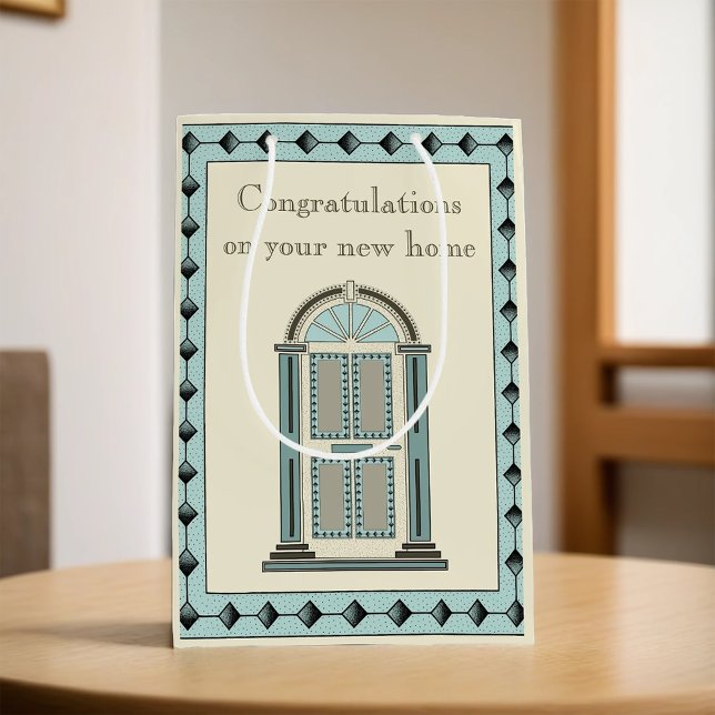 Elegante Aquamarine Türwärmung Mittlere Geschenktüte (Von Creator hochgeladen)