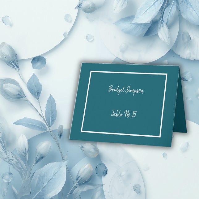 elegante, aquamarine und weiße Gästekarten Dankeskarte (Von Creator hochgeladen)