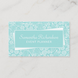 Elegante Aquamarine weiße Visitenkarte