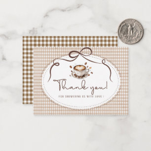 Elegante Aquarell-Baby-Kaffeekochen Flache Notizka Mitteilungskarte