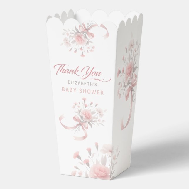 Elegante Aquarell Blume Bouquet Babydusche Favo Geschenkschachtel (Vorderseite)