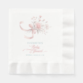 Elegante Aquarell Blume Bouquet Babydusche Serviette