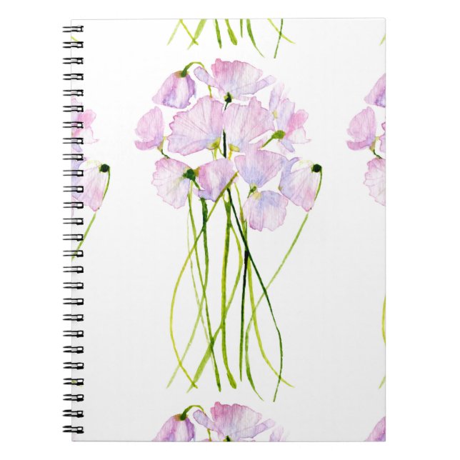 Elegante Aquarell-Blume Notizblock (Vorderseite)