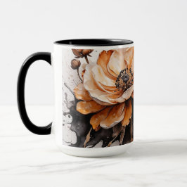 Elegante Aquarell-Blume Tasse