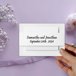 Elegante Aquarell-Blumen Hochzeit Einladungsbanderole