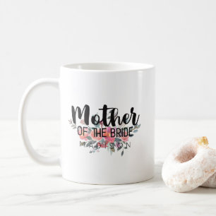 Elegante Aquarell-Blumen-Hochzeit Mutter der Braut Kaffeetasse