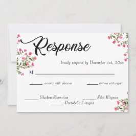 Elegante Aquarell-Blumen-Hochzeits-RSVP-Karte Einladung