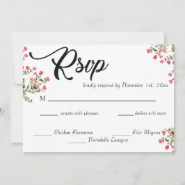 Elegante Aquarell-Blumen-Hochzeits-RSVP-Karte Einladung