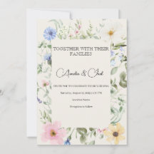 Elegante Aquarell-Blumen-Hochzeitseinladung