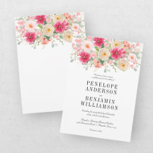 Elegante Aquarell-Blumenhochzeit in hellrosa