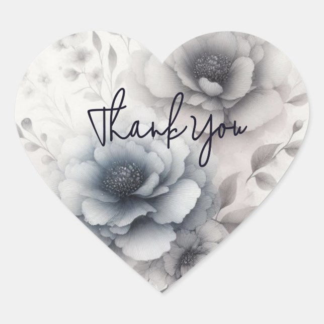 Elegante Aquarell Floral Danke Stickers (Vorderseite)