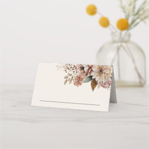 Elegante Aquarell-Garten-Herbst-Blumen-Boho-Hochze Platzkarte
