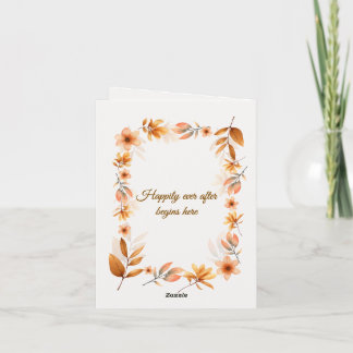 Elegante Aquarell-Herbst-Blumenhochzeit Einladung