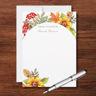 Elegante Aquarell-Herbstblumen Mitteilungskarte
