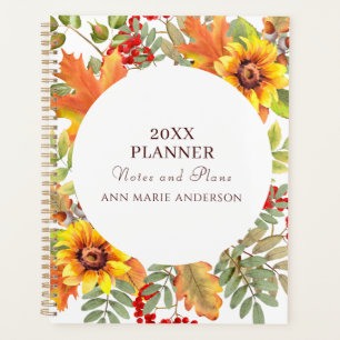Elegante Aquarell-Herbstblumen Planer