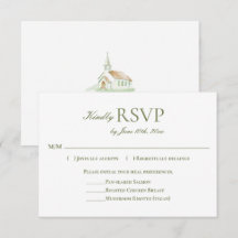 Elegante Aquarell-Kapellen-Hochzeit