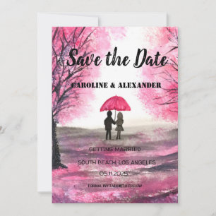 Elegante Aquarell-Kirschblüten-Sakura-Hochzeit  Save The Date