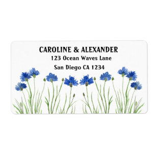 Elegante Aquarell Kornblumen Wildblumen Hochzeit