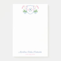 Elegante Aquarell-Rosa-Orchidee Rosa-Blau-Monogram