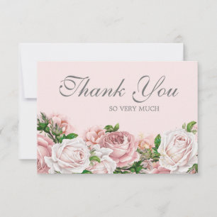 Elegante Aquarell-Rosa-Rosen Danke