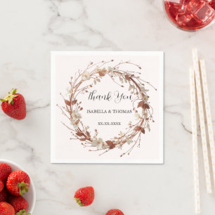 Elegante Aquarell-Roségold-Gänseblümchen-Blumen-Bo Serviette