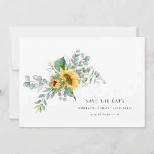 Elegante Aquarell-Sonnenblume Save-the-Date  Save The Date