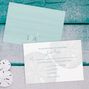 Elegante Aquarell-Strand-Sand-Dollar-Mahlzeiten-Au RSVP Karte