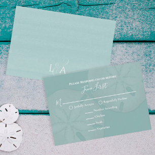 Elegante Aquarell-Strand-Sand-Dollar-Mahlzeiten-Au RSVP Karte