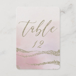 Elegante Aquarell-Tischnummer in Rosé für die Hoch Einladung