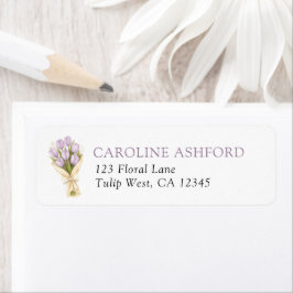 Elegante Aquarell-Tulpen Hochzeit-Rücksendeadresse