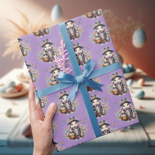 Elegante Aquarell-Victorian-Osterhase-Blumen Geschenkpapier